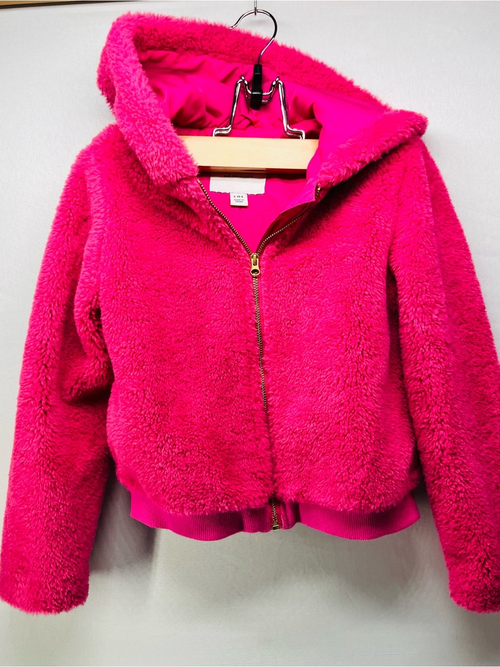 Janie and Jack‎ Plush Hooded Puffer Jacket - Hot Pink